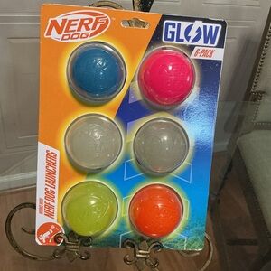Brand New Nerf Dog Glow  6 Pack Dog Ball 2.5”
